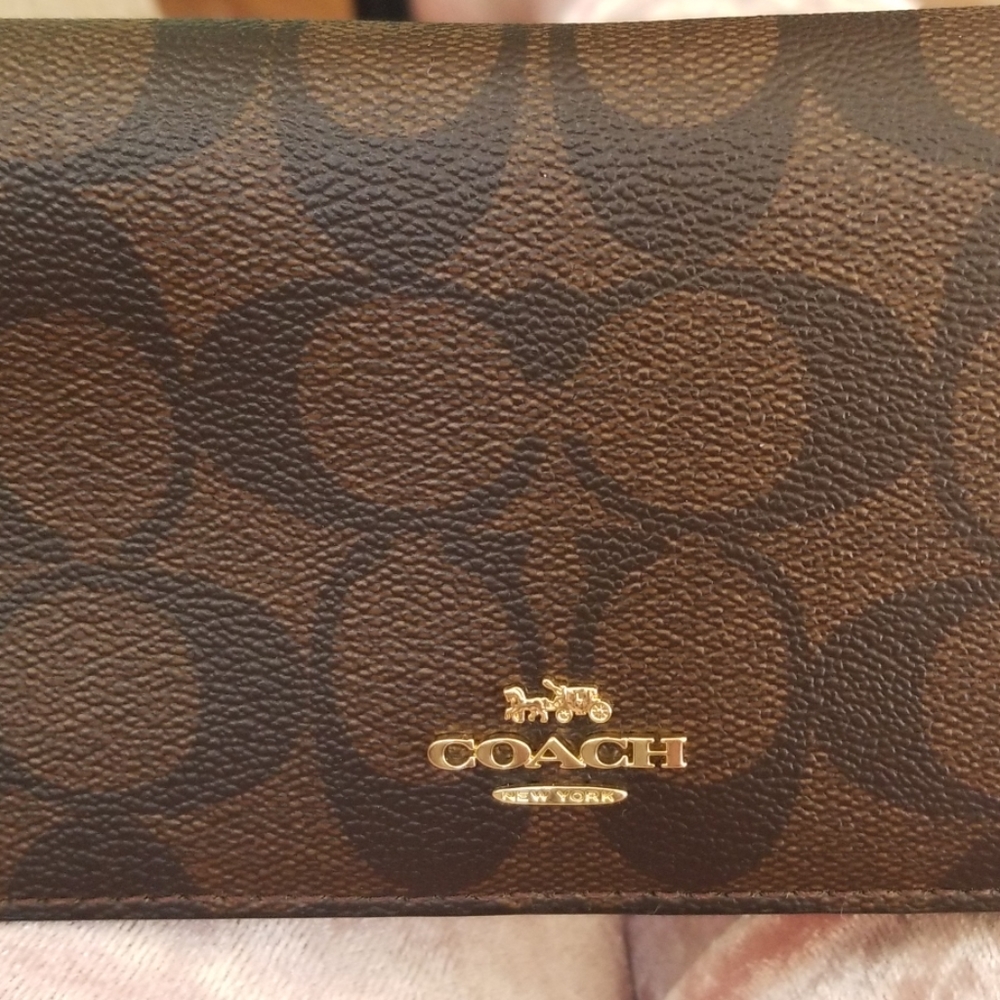 Brand new Coach signature logo fold wallet